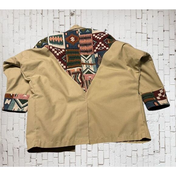 Vintage David James Aztec Tapestry Western Ranch Chore Coat Jacket small - Picture 4 of 9